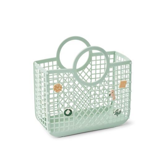 Peppermint Samantha Basket With Charms