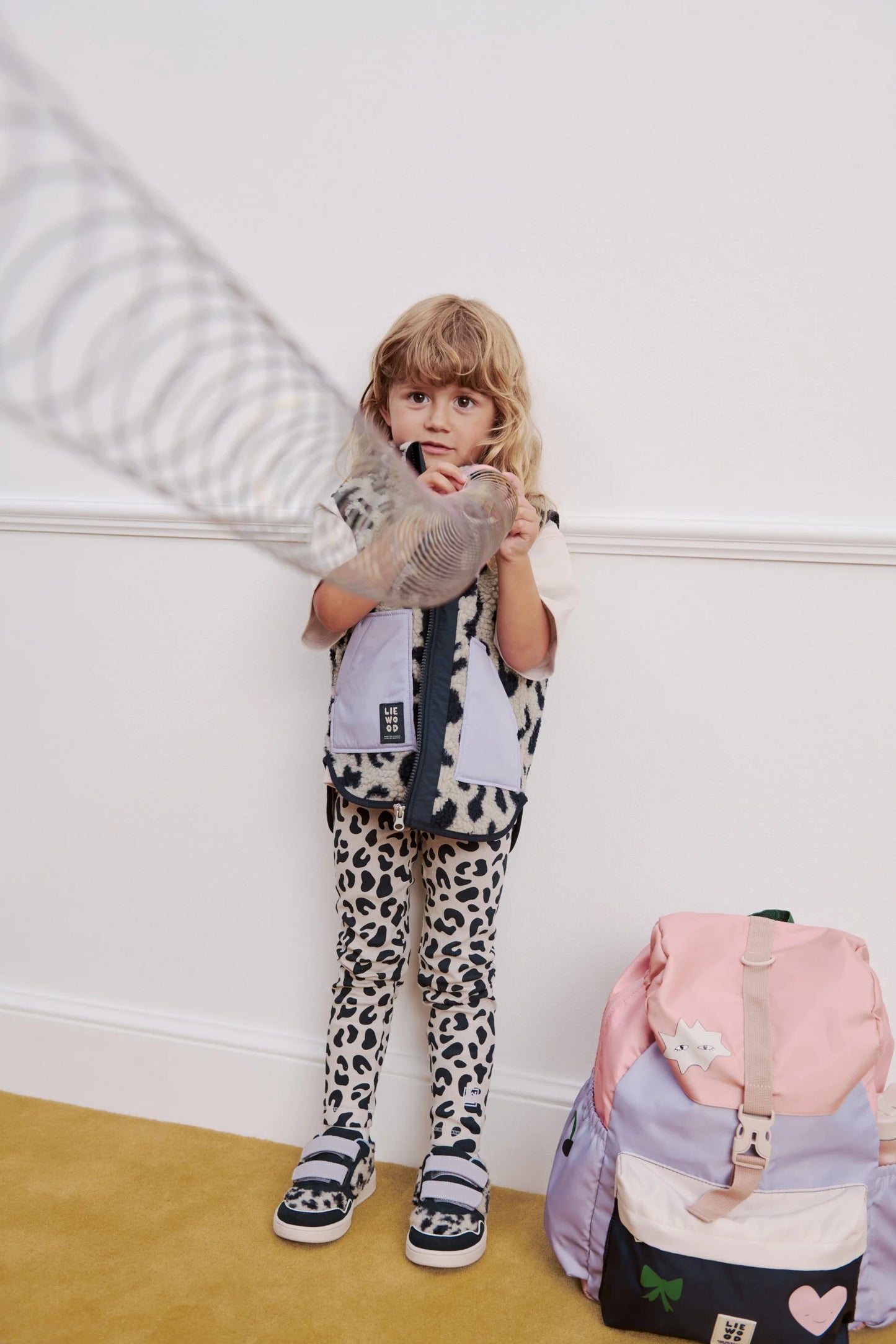 Liewood, Marien Ribbed Cotton Leggings in Leopard Print