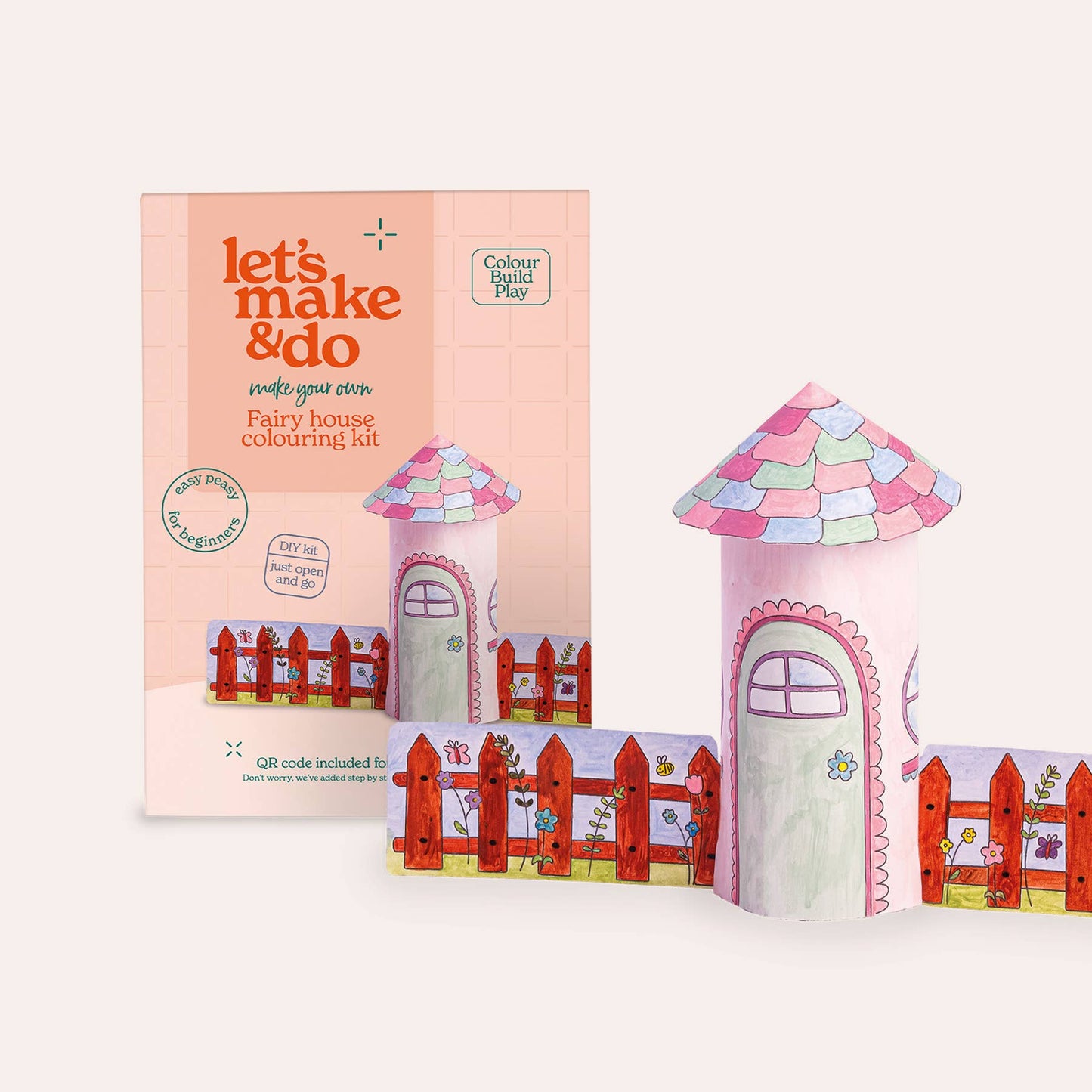Let's Make & Do, Make Your Own Fairy House 3D Kids Colouring Kit