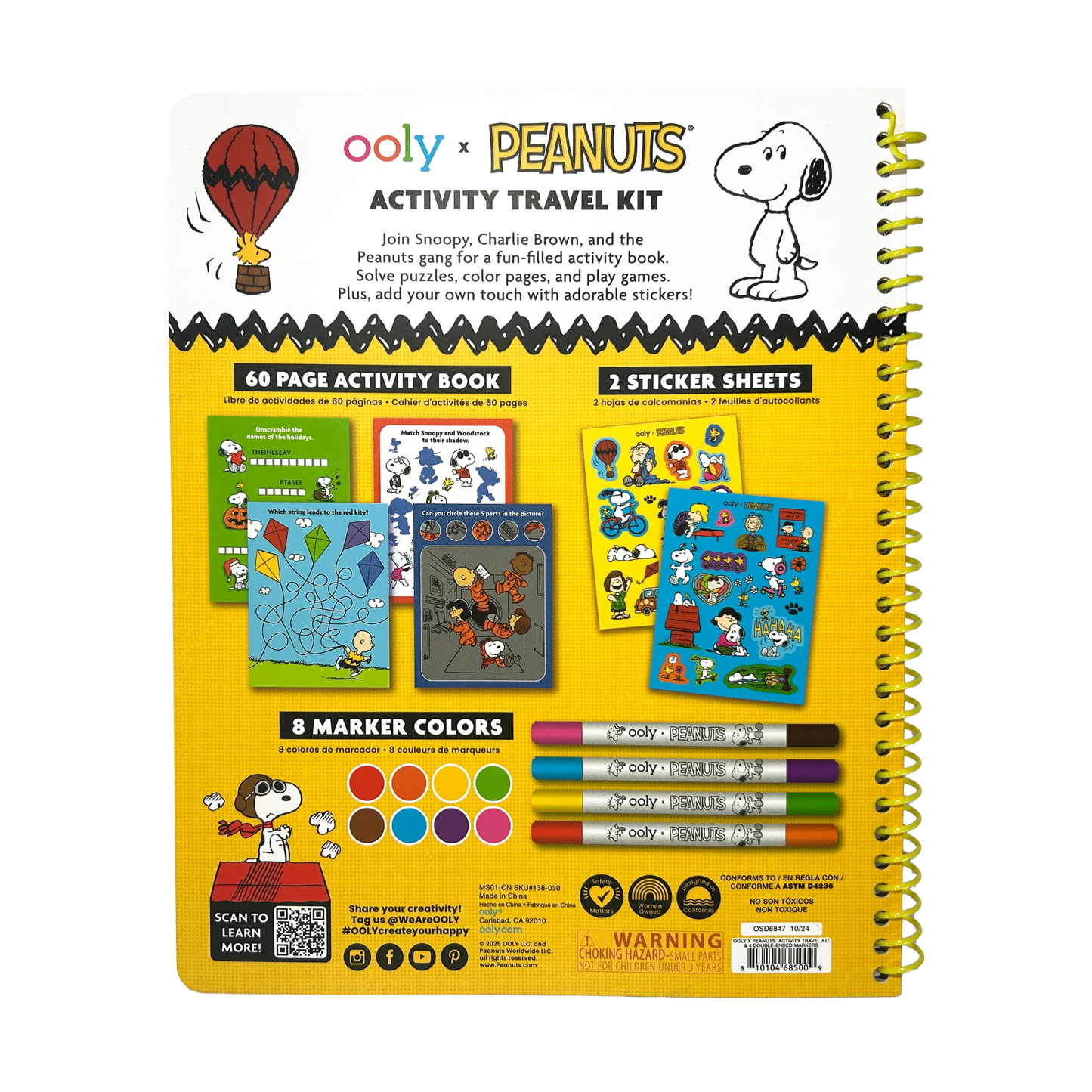 Ooly OOLY x Peanuts: Activity Kit & 4 Double-Ended Markers