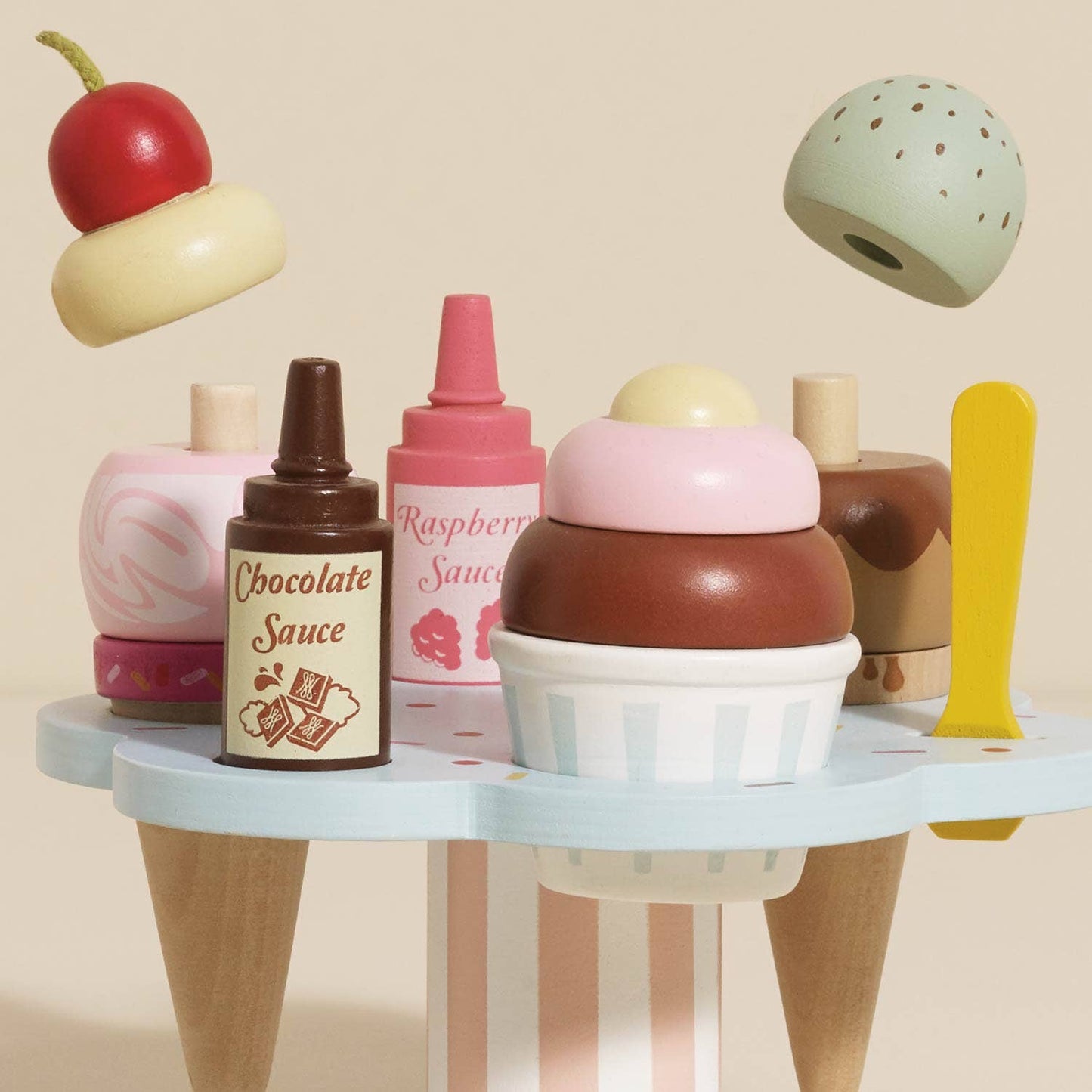 Le Toy Van, Wooden Ice Cream Stand & Toppings