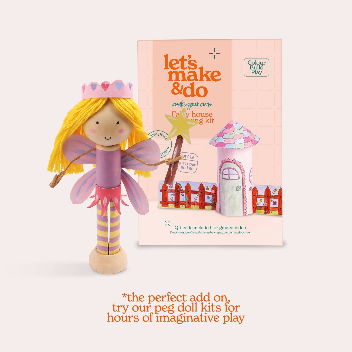 Let's Make & Do, Make Your Own Fairy House 3D Kids Colouring Kit