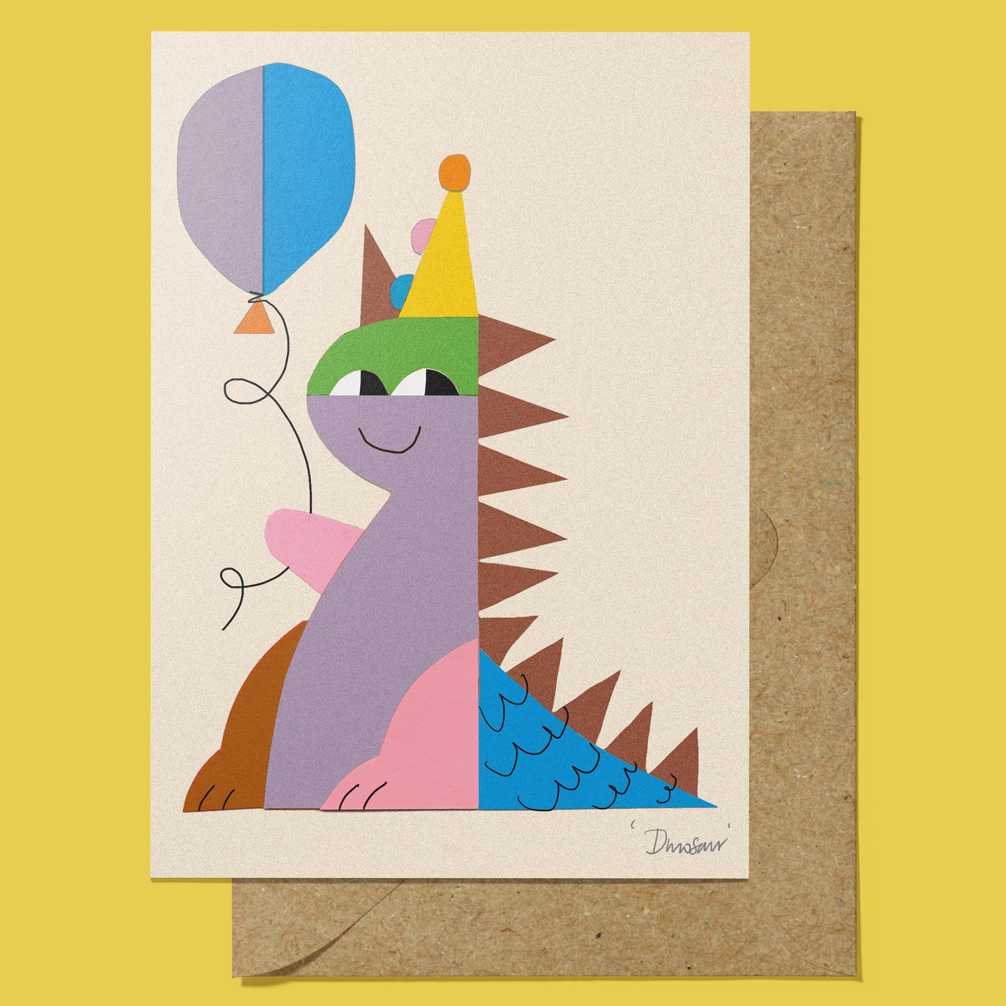 The Design Dealership, Collage Dinosaur Birthday Card