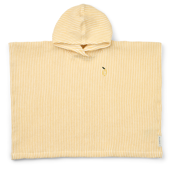 Liewood, Embroidered Organic Cotton Paco Poncho in Lemon