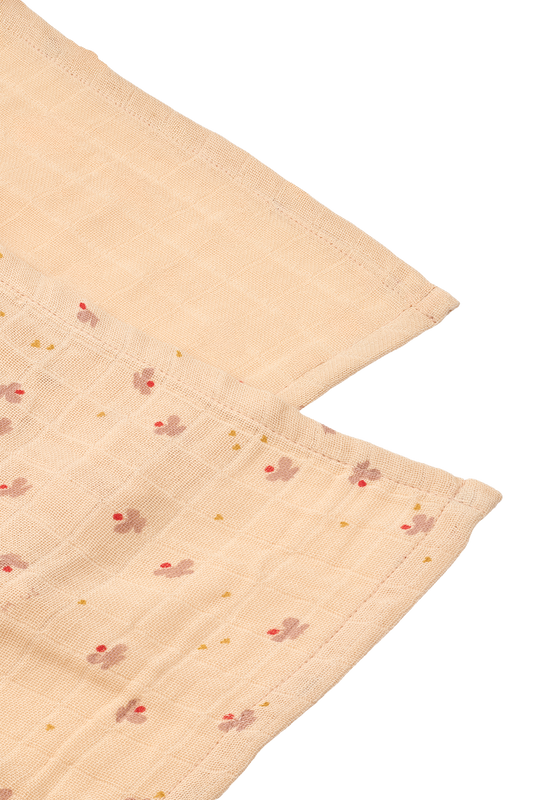 Liewood, Pink Butterfly Muslin Cloth - 2-Pack