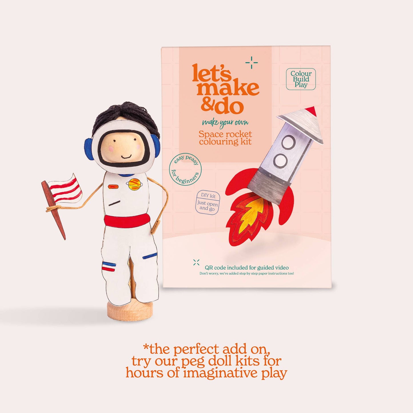 Let's Make & Do, Make Your Own Space Rocket 3D Kids Colouring Craft Kit