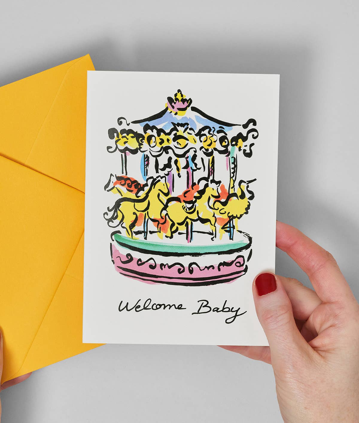 Wrap, Carousel Illustration, Welcome Baby Card