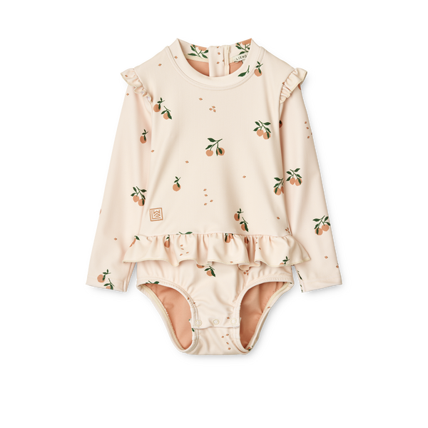 Liewood, Sille Baby Long Sleeve Swimsuit in Peach Print