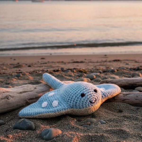 Best Years Fair Trade Crochet Stingray Baby Rattle Organic Cotton