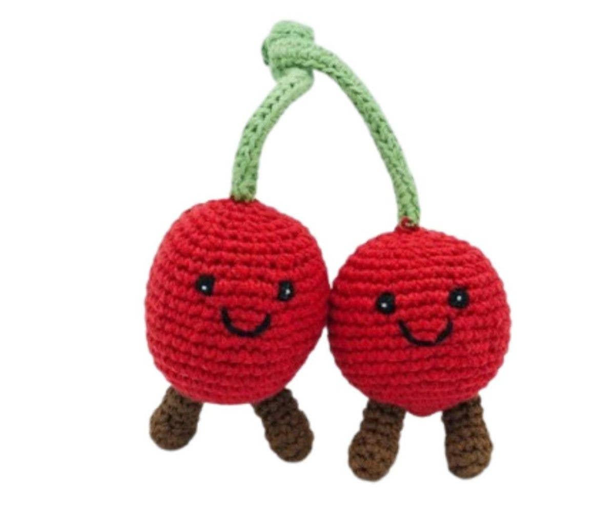 Best Years, Organic Cotton Crochet Cherries Baby Rattle