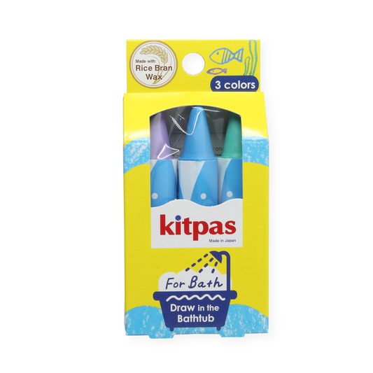 Kitpas, Rice Bran Wax Bath Crayons 3 Colour Set - Fish