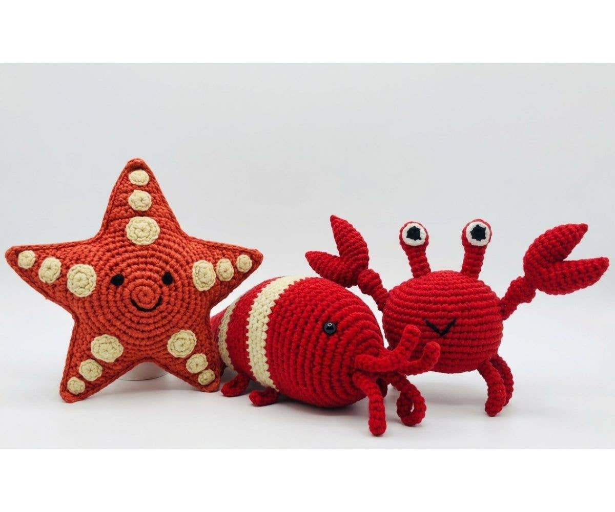 Best Years, Organic Cotton Crochet Starfish Baby Rattle