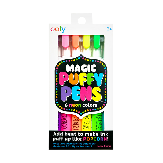 Ooly, Magic Puffy Neon Pens - Set of 6