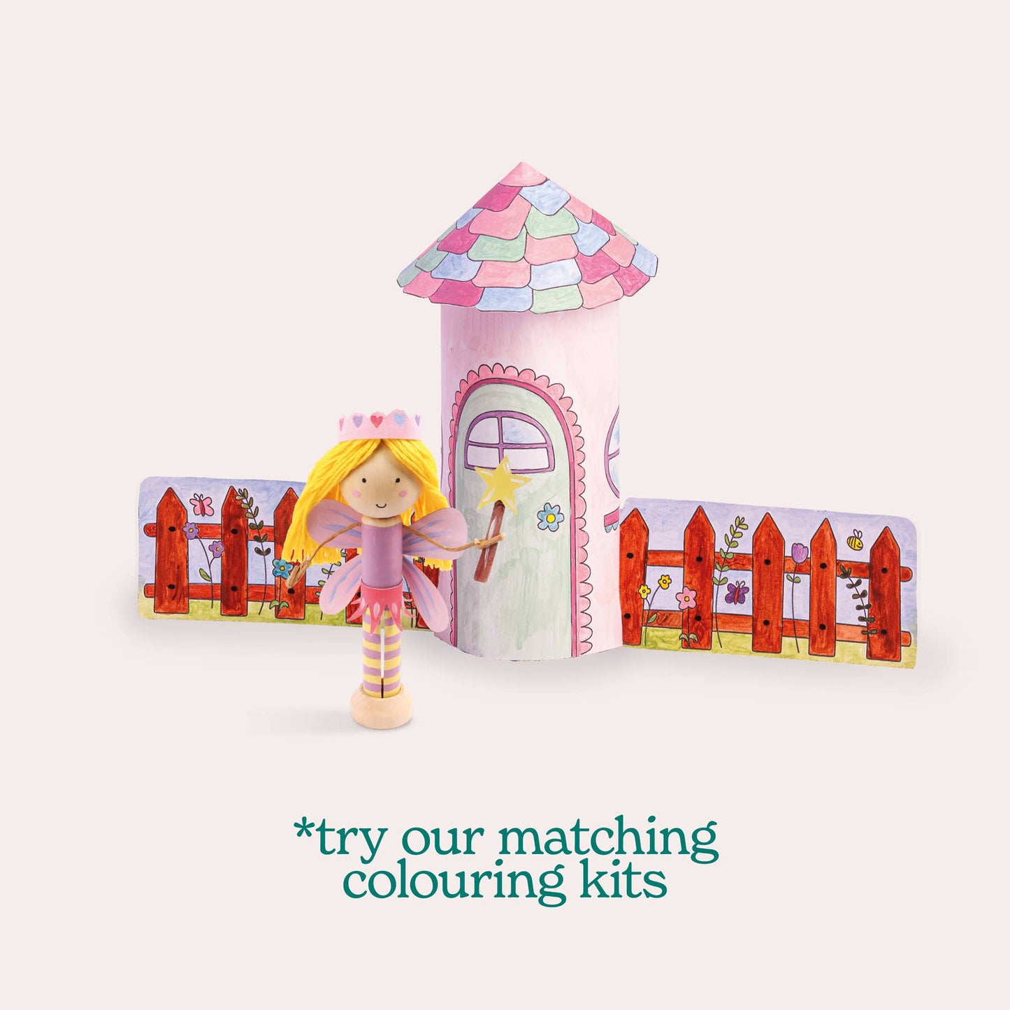 Let's Make & Do, Make Your Own Fairy Doll Craft Kit, Wooden Painting Gift Set