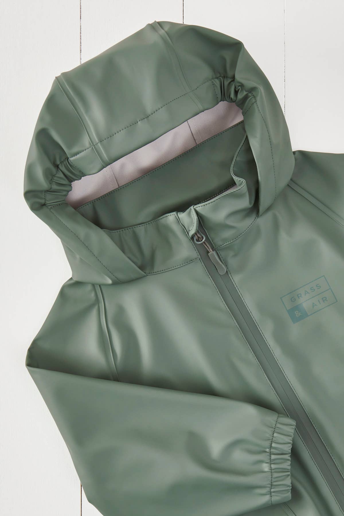Grass + Air, Rain Jacket, Khaki