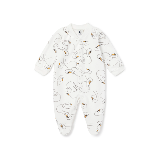Sleepy Doe Organic Cotton Swansy All-in-one Baby Sleepsuit
