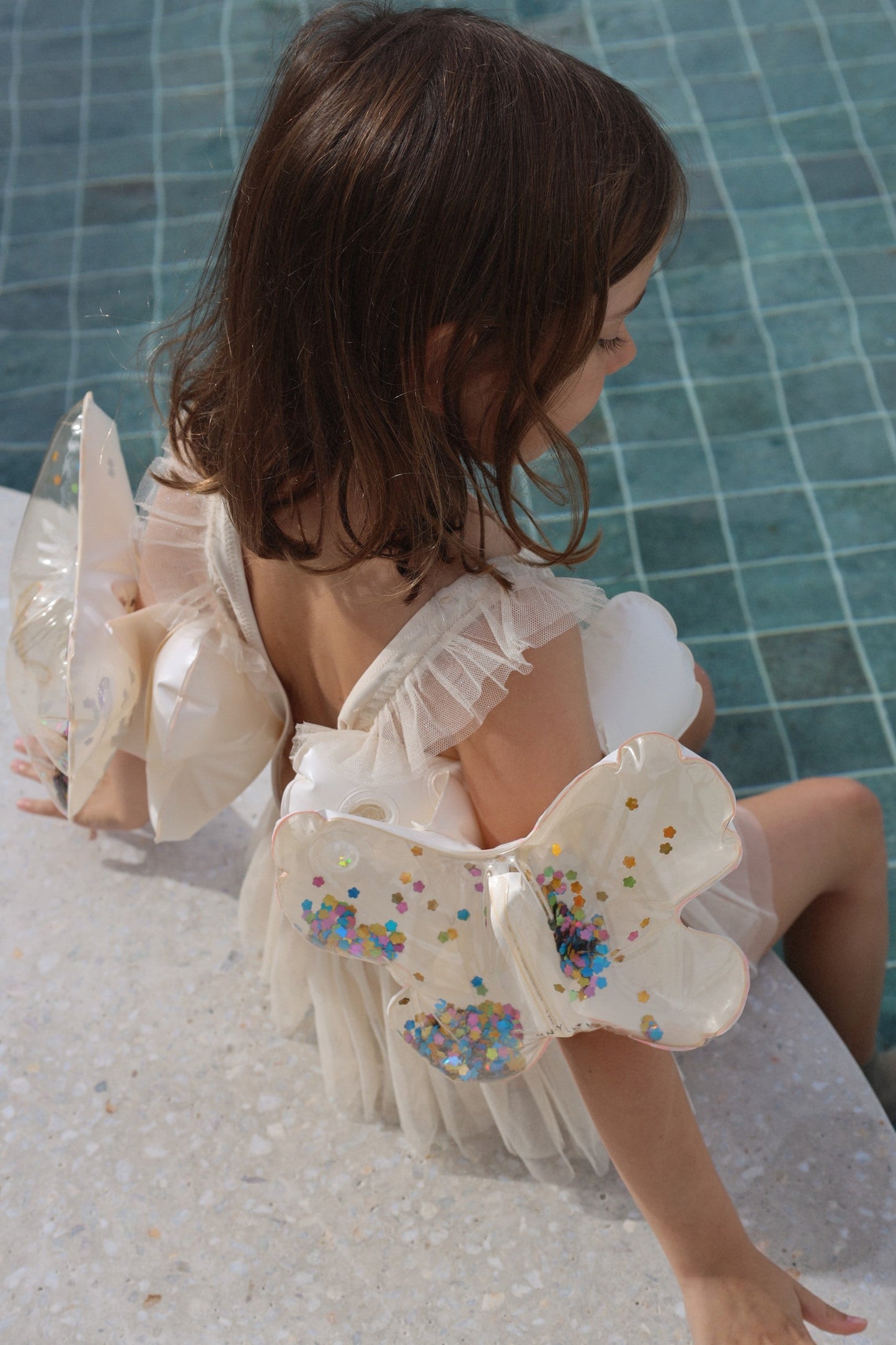 SunnyLife, Kids Inflatable Arm Bands - Cotton Candy Glitter