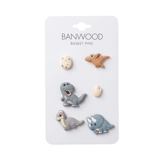 Banwood, Pin & Ride Basket Pins, Dinosaurs