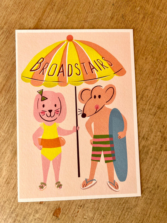 Broadstairs Beach Buddies Postcard by The Design Dealership