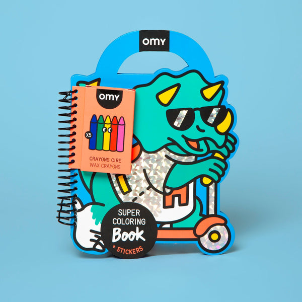 OMY Super Colouring and Stickers Book: Dino