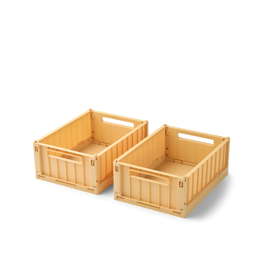Small Lemon Weston Storage Box, 2-pack