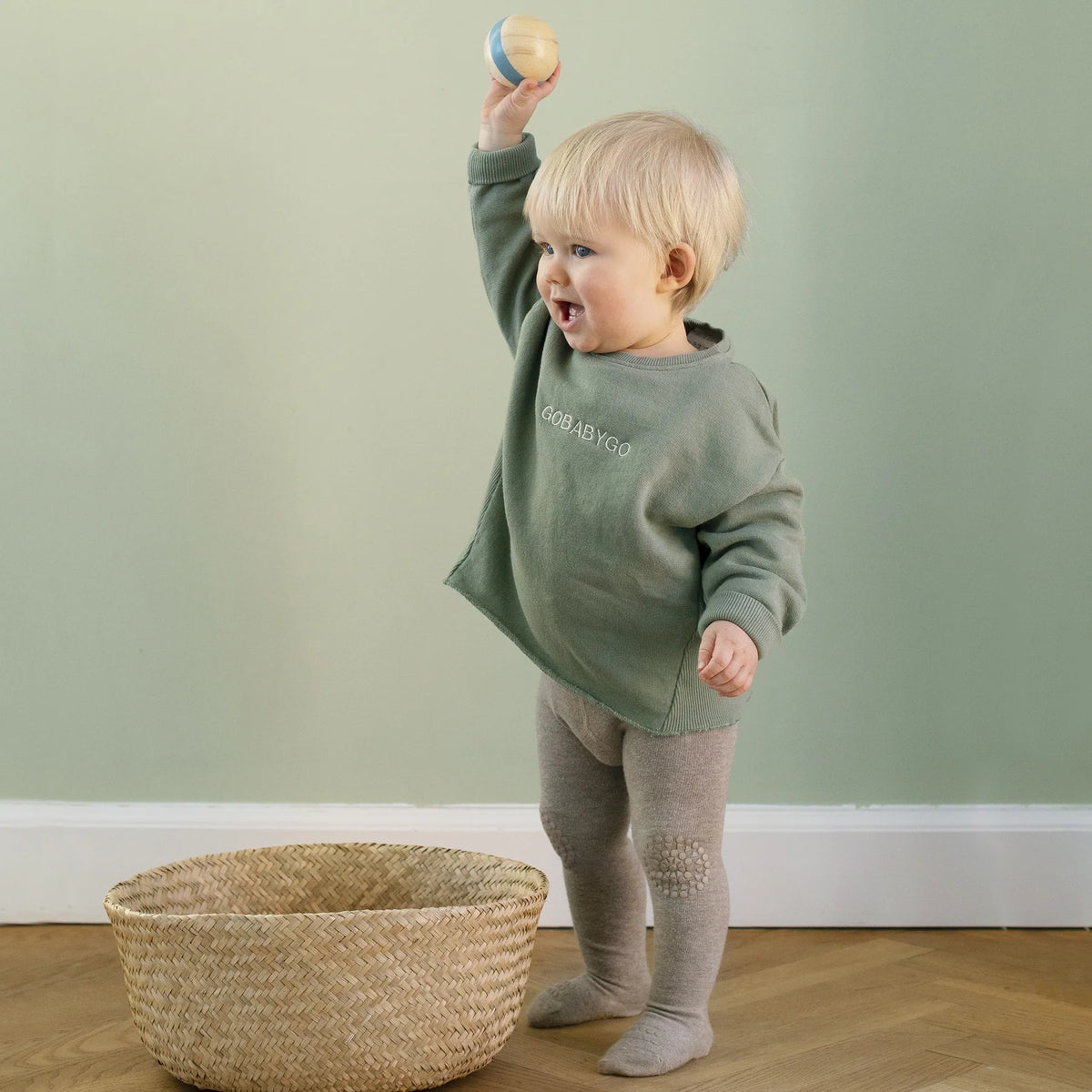 Go Baby Go, Cotton Crawling Tights, Sand