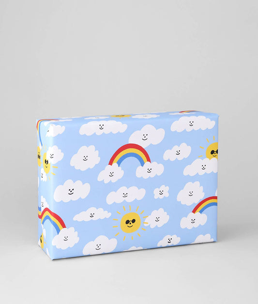 Suns and Clouds Colourful Gender Neutral Kids Gift Wrap