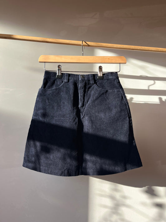 Preloved Brandy Melville, Navy Cord Skirt, 7 - 8 Years
