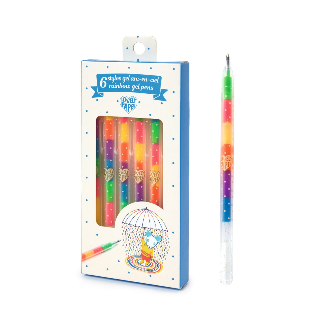 Rainbow Gel Pens (set of six)