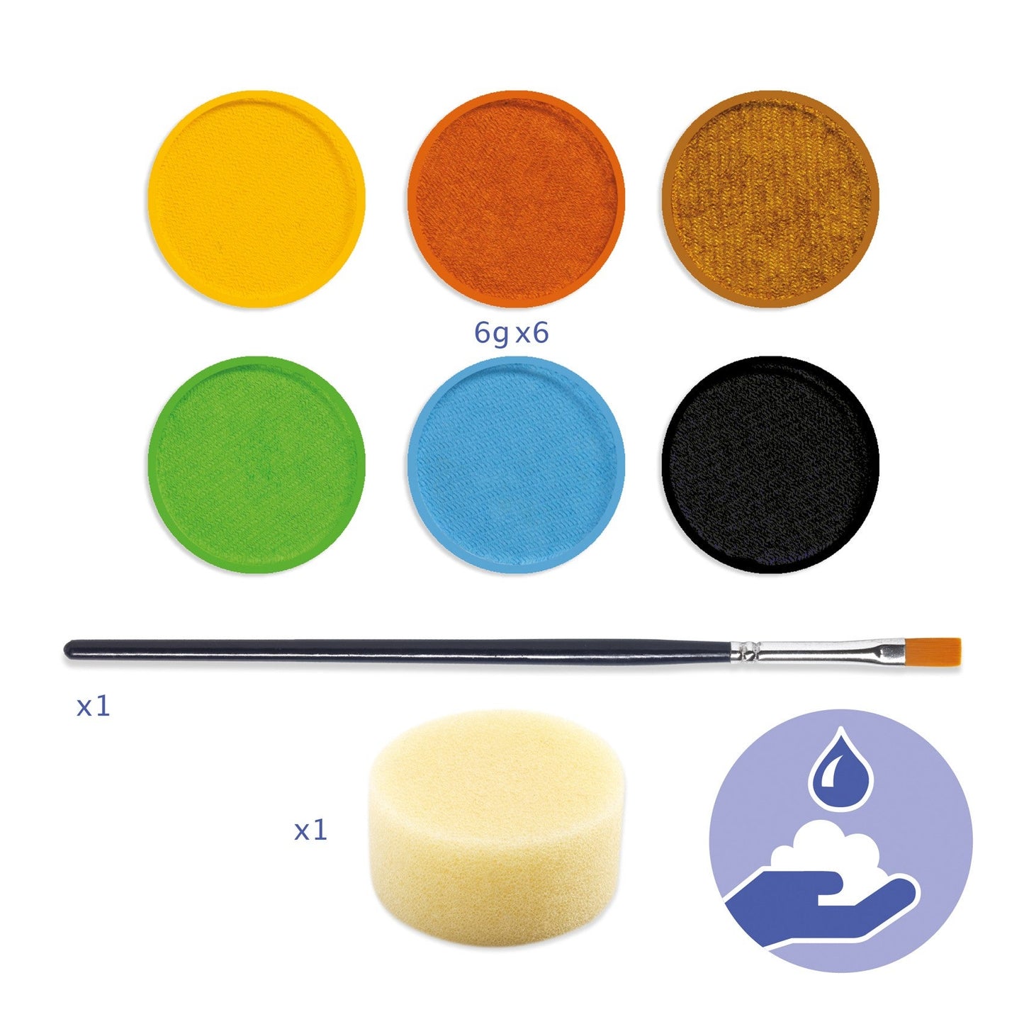 Set of Six Washable Face Paints