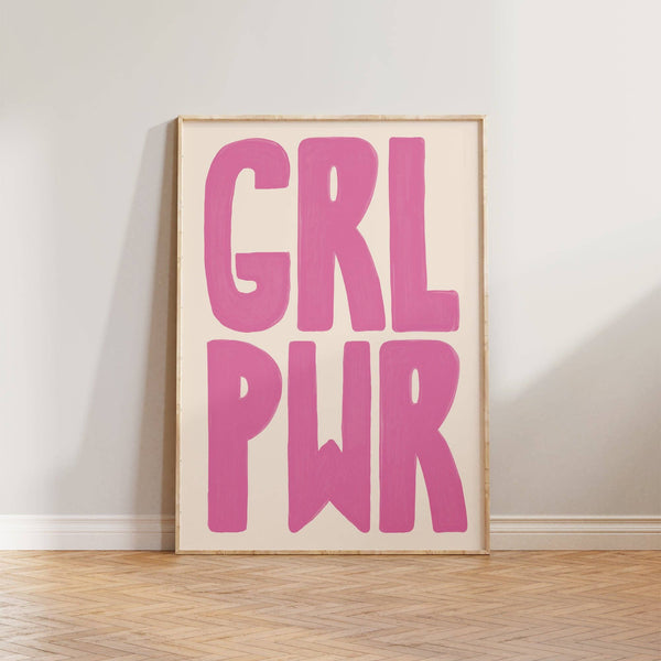 Lune Club - Girl Power Bold Print: Pink, Unframed, A3