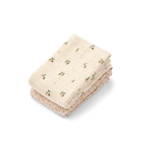 Liewood, Lewis Muslin Cloth 2-Pack, Mini Leo/Mini Peach