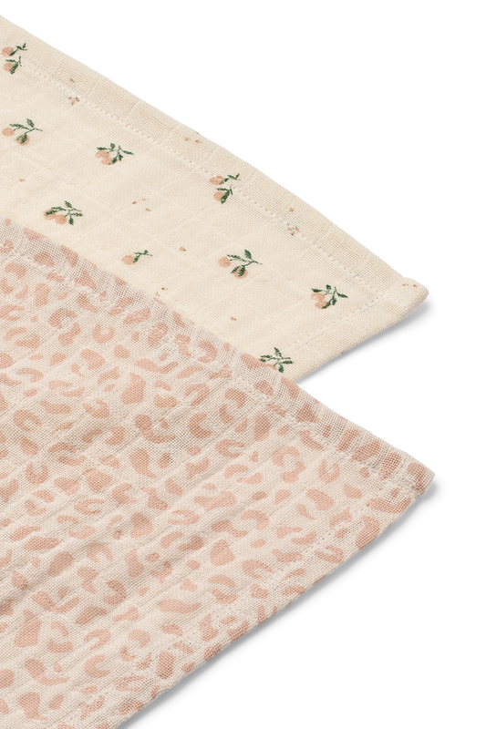 Liewood, Lewis Muslin Cloth 2-Pack, Mini Leo/Mini Peach
