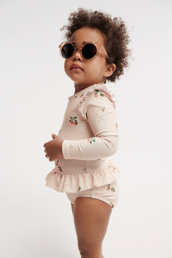 Liewood, Sille Baby Long Sleeve Swimsuit in Peach Print