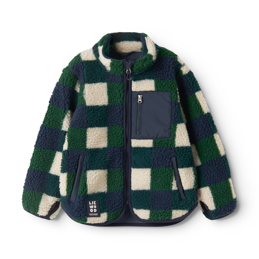 Liewood, Nolan Pile Jacket, Bright Garden Mega Check