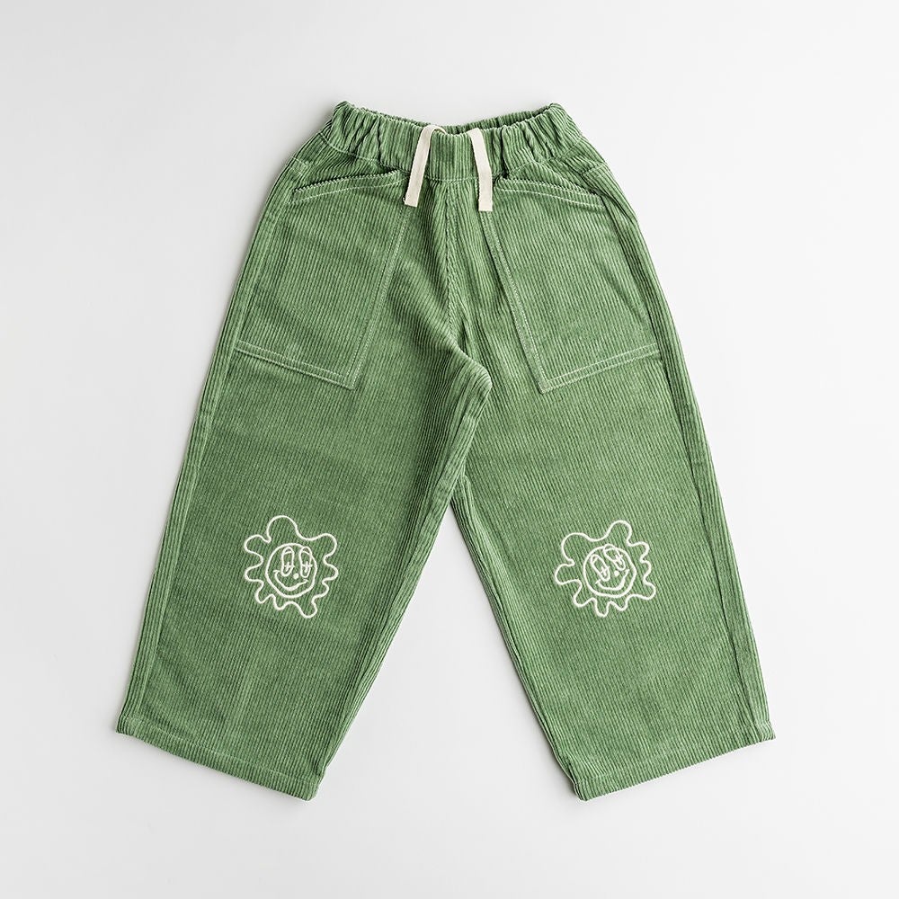 Dinky Circus, Green Wide-Leg Corduroy Pants