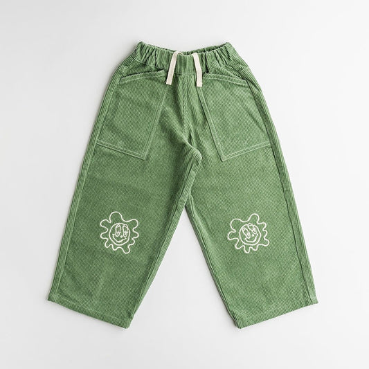 Dinky Circus, Green Wide-Leg Corduroy Pants