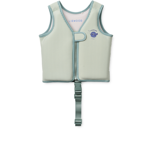 Dove Seersucker Swim Vest