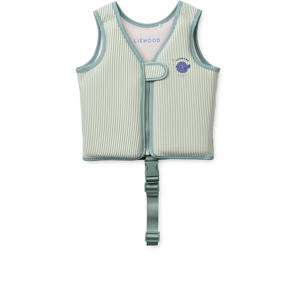 Liewood, Dove Seersucker Swim Vest, Peppermint