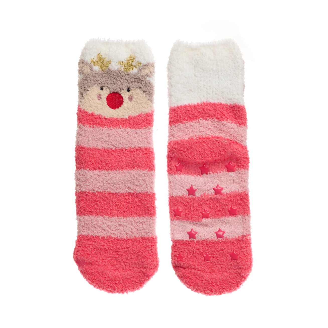 Reindeer Cosy Slipper Socks, 9-12 Jnr