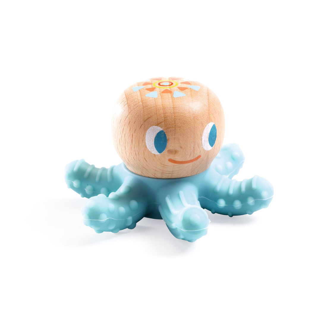 Djeco, BabySquidi Wooden and Silicone Teether