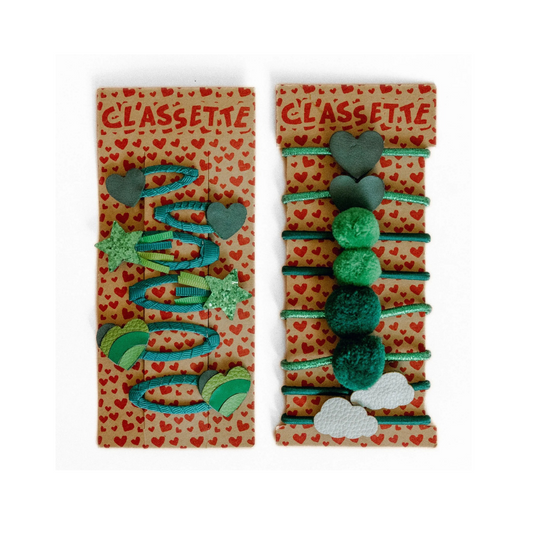 Classette, Green School Hair Clips & Bobble Hair Ties