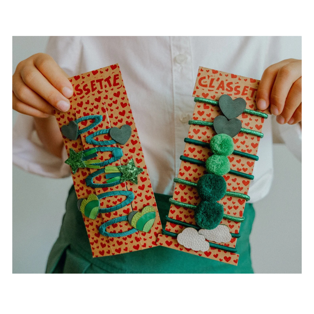 Classette, Green School Hair Clips & Bobble Hair Ties