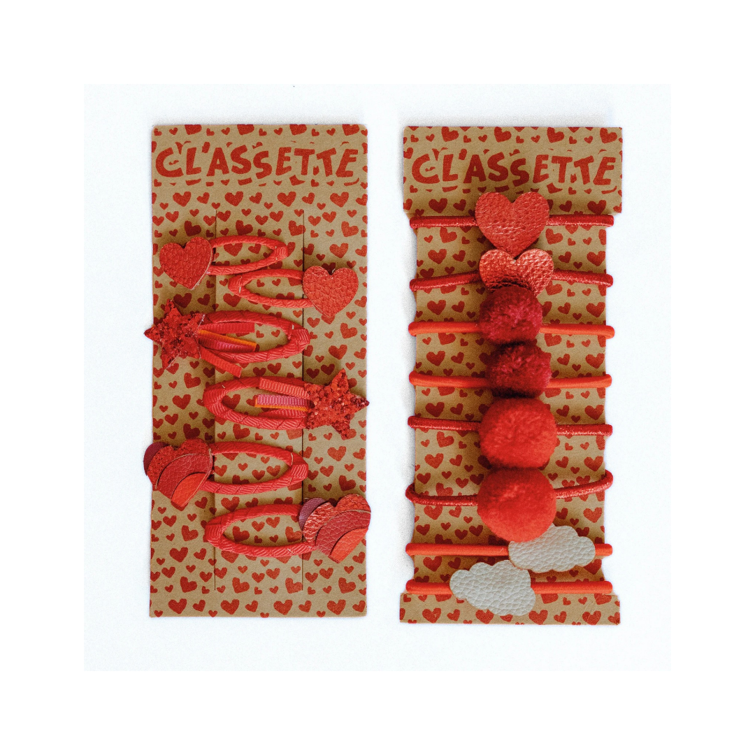 Classette, Red School Hair Clips & Bobble Hair Ties