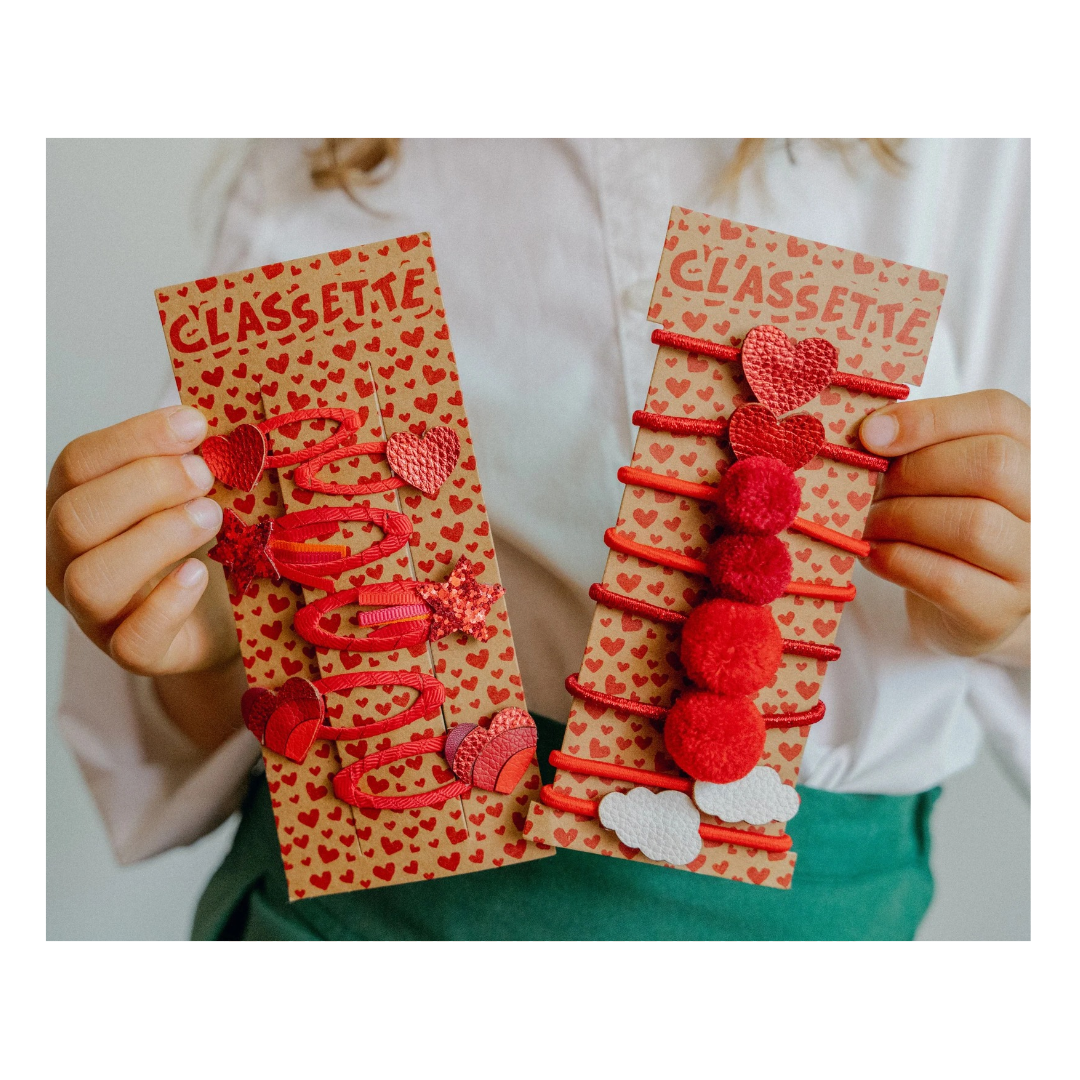Classette, Red School Hair Clips & Bobble Hair Ties