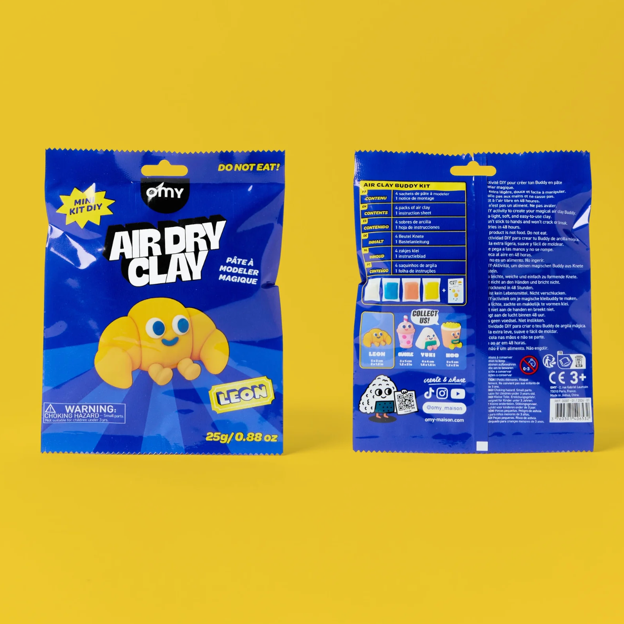 OMY, Leon Croissant Air Dry Clay Kit