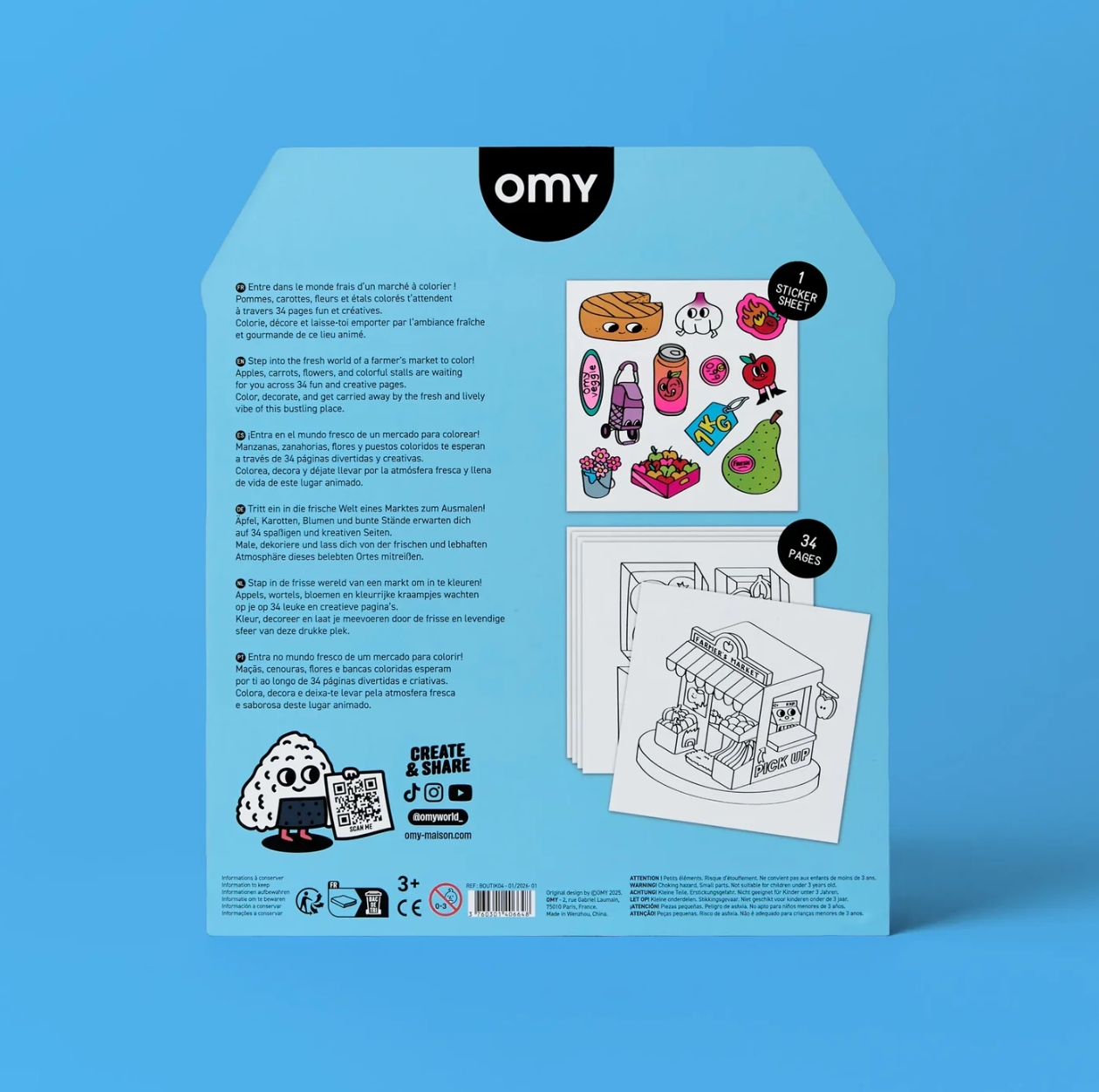 OMY, Farmer's Market Colouring & Sticker Book