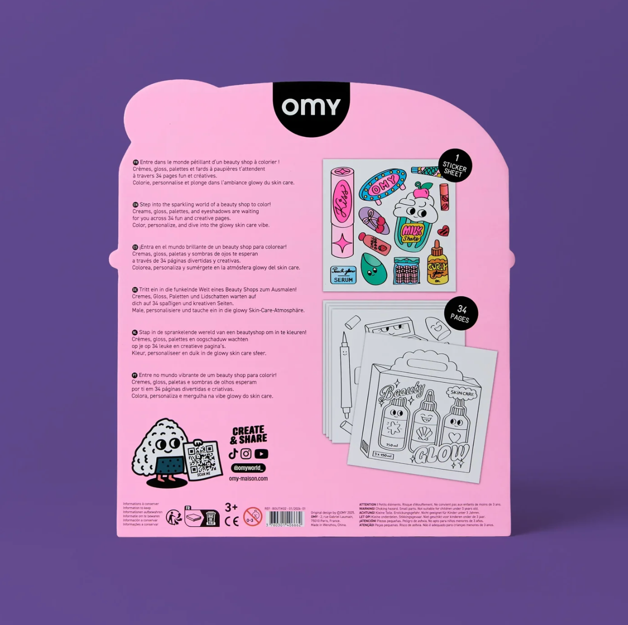 OMY, Beauty Shop Colouring & Sticker Book