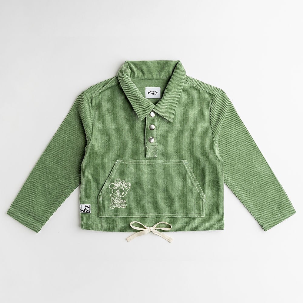 Dinky Circus, Green Popover Corduroy Smock