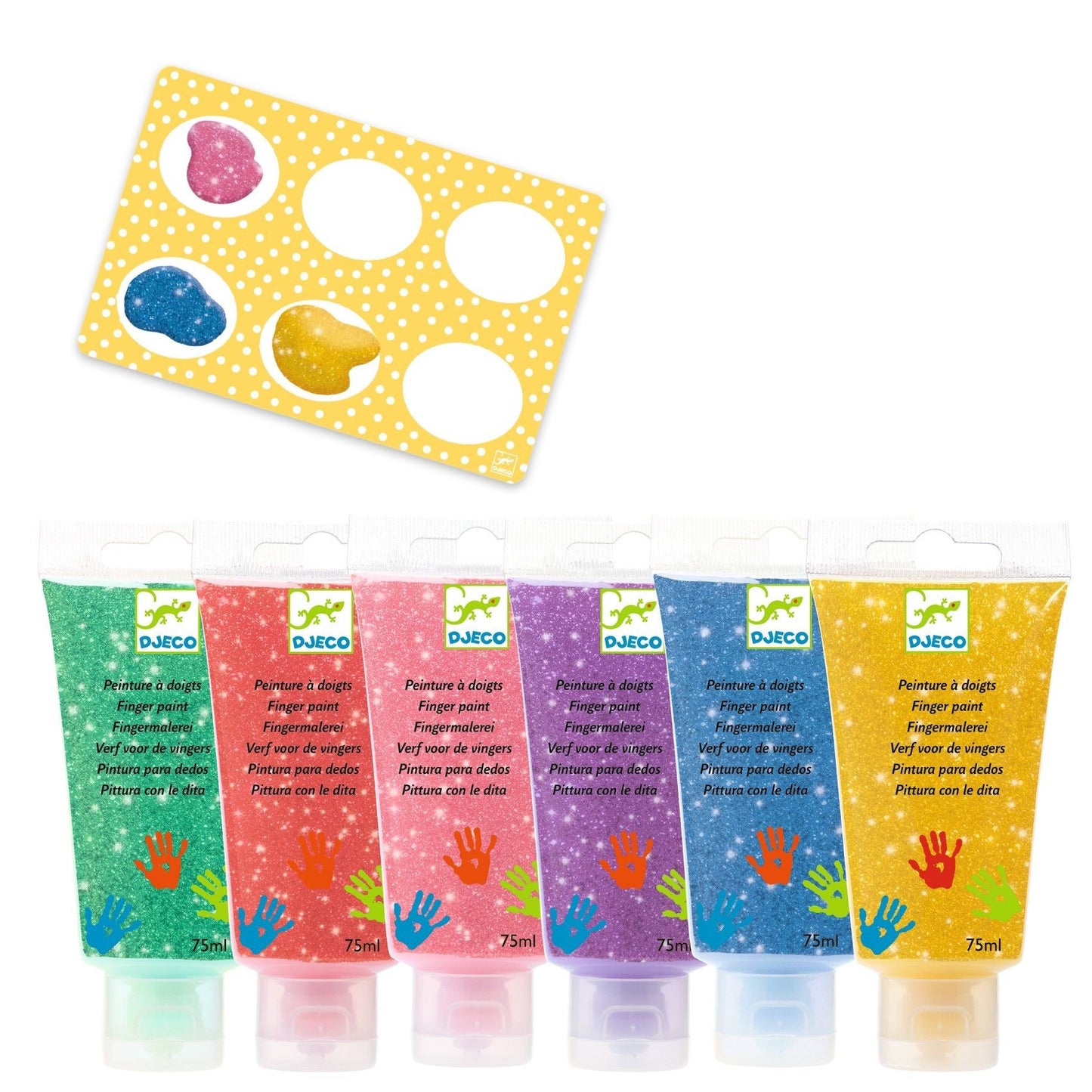 Six Tubes of Finger Paints for Little Ones | Glitter